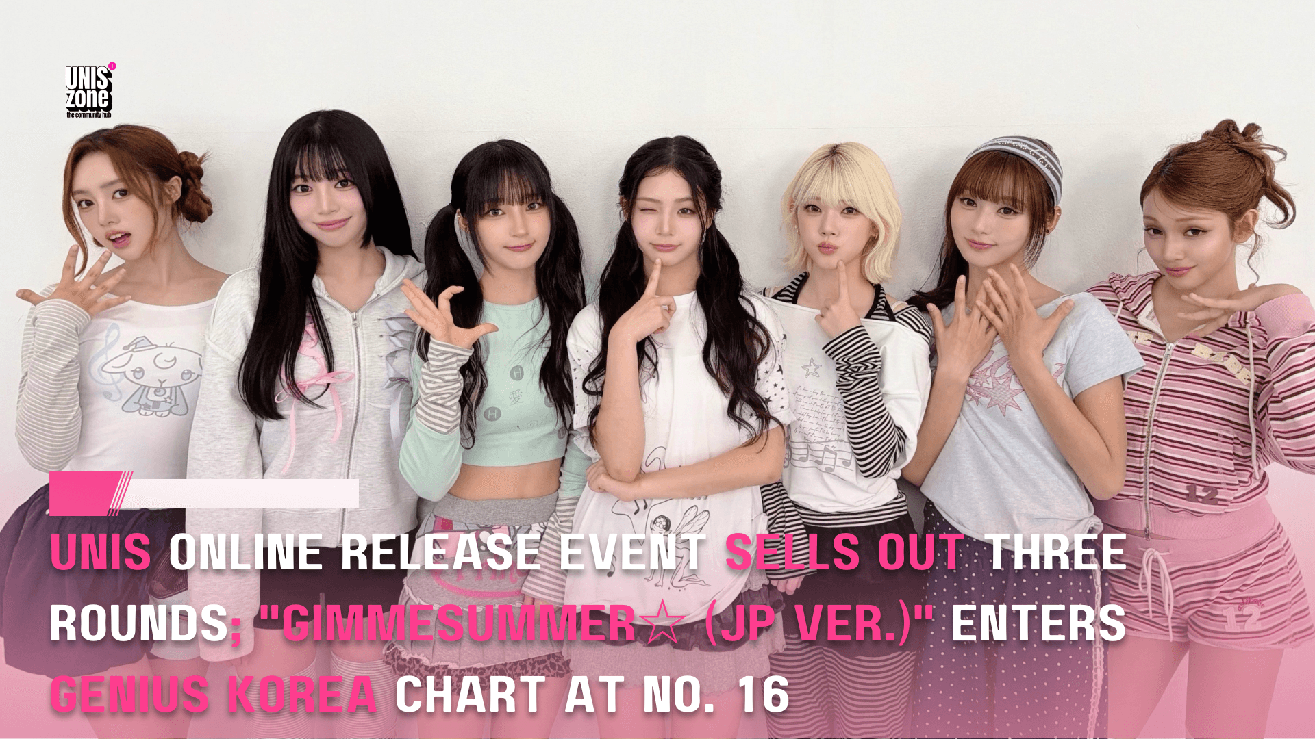UNIS Online Release Event Sells Out Three Rounds; "GimmeSummer☆ (JP Ver.)" Enters Genius Korea Chart at No. 16
